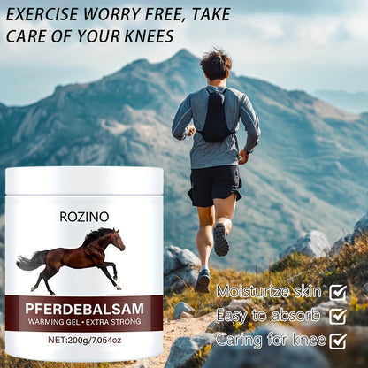 Pferdebalsam Horse Balm Massage Gel – 200g Hot Compress Joint Pain Relief Cream – Natural Herbal Muscle Rub with Long-Lasting Warmth for Back, Knees & Neck (Non-Sticky)