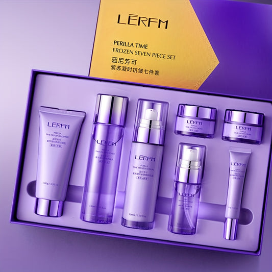 LERFM Premium 7-Piece Korean Skincare Set - Ginseng Enriched Anti-Aging Complete Routine Kit - Hydrating Toner, Serum, Cream & Cleanser Gift Box