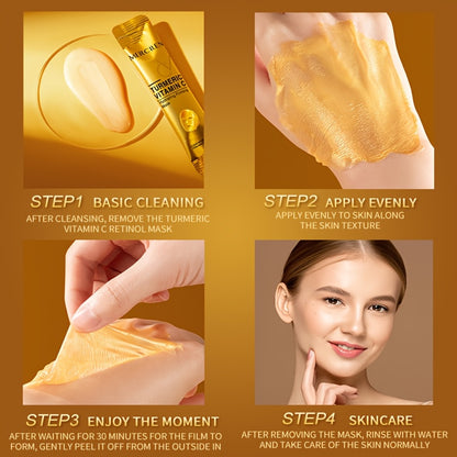 Turmeric Vitamin C Clay Mask with Retinol - Deep Cleansing Facial Mud Mask for Dark Spots, Acne, and Glowing Skin - Hydrating & Anti-Aging Formula