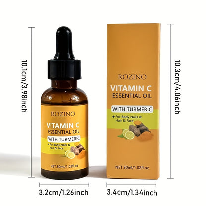 5Pcs Turmeric Vitamin C Skincare Set – Brightening Face & Body Care Kit – Anti-Aging Routine for Dark Spots, Acne & Uneven Skin Tone – Includes Serum, Cream & Cleanser