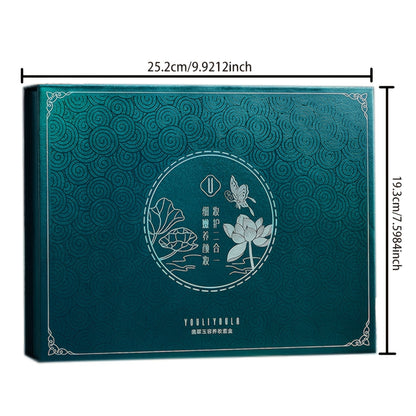 8Pcs Luxury All-in-One Makeup Gift Set – Complete Face Cosmetic Kit with Carved Lipstick, Air Cushion BB Cream, Eyeshadow, & Blush – Eastern Style Beauty Box