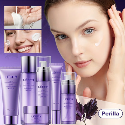 LERFM Premium 7-Piece Korean Skincare Set - Ginseng Enriched Anti-Aging Complete Routine Kit - Hydrating Toner, Serum, Cream & Cleanser Gift Box