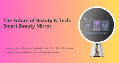 Smart LED Vanity Makeup Mirror with 5X Magnetic Magnification – Rechargeable Touch Screen Lighted Mirror with 3 Color Modes & Dimmable Brightness – Adjustable Tabletop Cosmetic Mirror