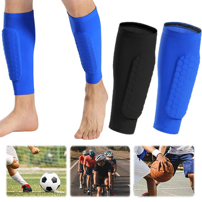Soccer Shin Guard Sleeves with Pocket – Non-Slip Calf Compression Support Socks for Football – Breathable Leg Guard Holder for Shin Splints Relief (Kids & Adults)