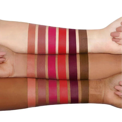 HANDAIYAN 6Pcs Matte Liquid Lipstick Makeup Set – Waterproof Long-Lasting Velvet Lip Gloss Kit – High Pigment Nude & Red Lip Tint Gift Box for Women