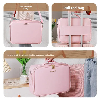 Large Capacity Professional Makeup Case with LED Mirror – Portable Cosmetic Train Case with Adjustable Dividers – Waterproof Travel Organizer Bag with Touch Light