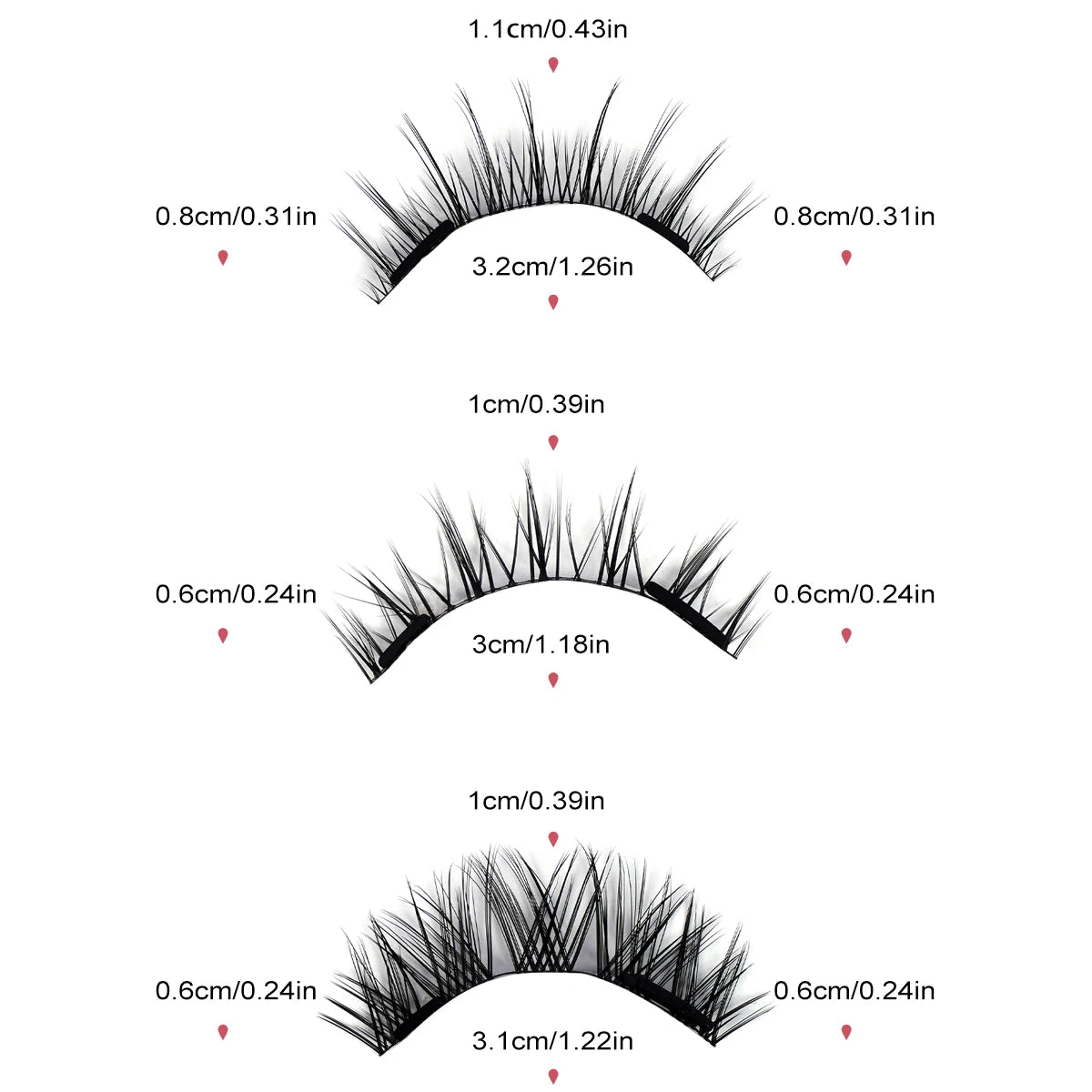 MAGEFY 3 Pairs Magnetic Eyelashes with Applicator – Glue-Free Reusable False Lashes Kit – Natural Look Wispy Extension Set with Portable Mirror Case for Travel