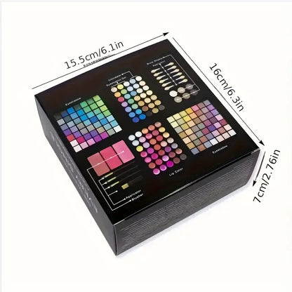 177-Color Ultimate All-in-One Makeup Kit – Professional Travel Palette with Matte & Shimmer Eyeshadows, Lip Gloss, Blush, and Concealer – Portable Gift Set with Mirror