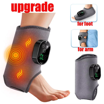 Electric Heated Ankle & Wrist Massager Brace – Cordless Joint Pain Relief Wrap with 3 Vibration Modes & 5 Heat Levels – Infrared Hot Compress for Sprains, Arthritis & Swelling