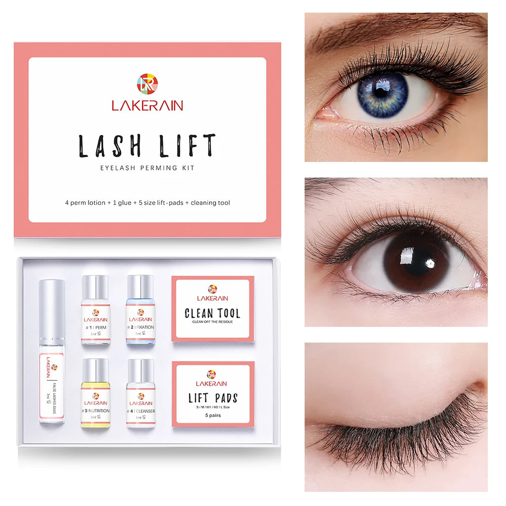 LAKERAIN Lash Lift Kit – Professional Eyelash Perming Kit for Long-Lasting Curls – DIY Semi-Permanent Lash Extension Wave Lotion Set with Glue & Styling Tools