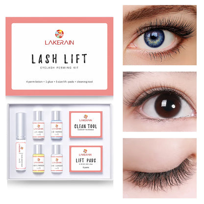 LAKERAIN Lash Lift Kit – Professional Eyelash Perming Kit for Long-Lasting Curls – DIY Semi-Permanent Lash Extension Wave Lotion Set with Glue & Styling Tools