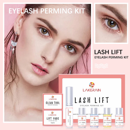 LAKERAIN Lash Lift Kit – Professional Eyelash Perming Kit for Long-Lasting Curls – DIY Semi-Permanent Lash Extension Wave Lotion Set with Glue & Styling Tools
