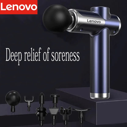 Lenovo Professional Deep Tissue Massage Gun – 99 Speed Levels Percussion Muscle Massager for Pain Relief & Recovery – Handheld Fascia Gun with 8 Heads & Carrying Case