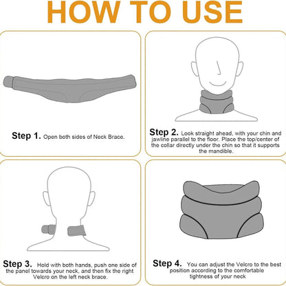 Soft Foam Cervical Collar & Neck Brace – Adjustable Breathable Neck Support for Pain Relief, Spine Alignment, and Sleeping – Hook & Loop Design