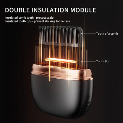 Portable Wireless Hair Straightener Brush – Mini USB Rechargeable Hot Comb – Cordless Travel Hair Styler for Touch-Ups, Frizz Control & Bangs (Anti-Scald Design)