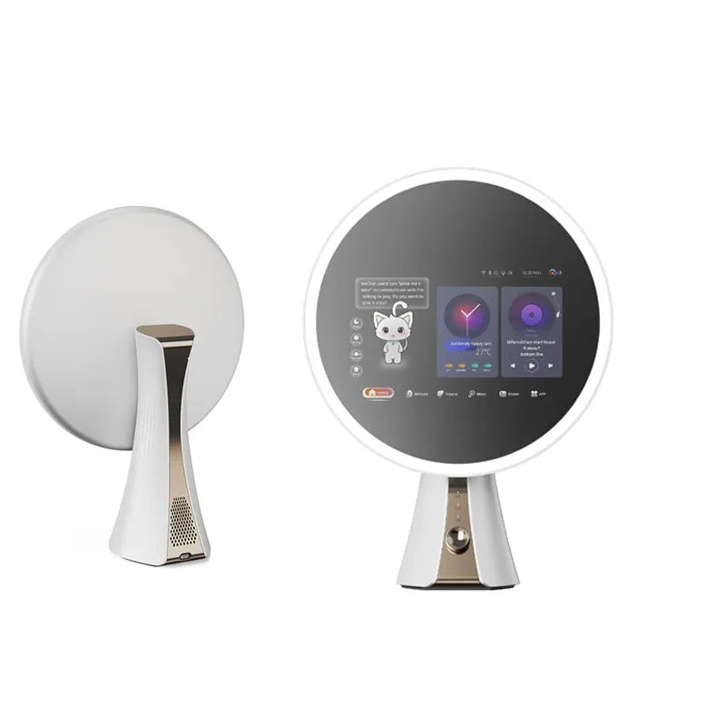 Smart LED Vanity Makeup Mirror with 5X Magnetic Magnification – Rechargeable Touch Screen Lighted Mirror with 3 Color Modes & Dimmable Brightness – Adjustable Tabletop Cosmetic Mirror