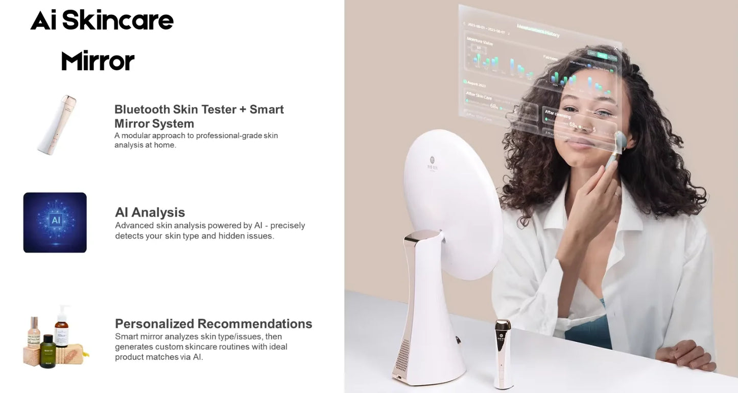 Smart LED Vanity Makeup Mirror with 5X Magnetic Magnification – Rechargeable Touch Screen Lighted Mirror with 3 Color Modes & Dimmable Brightness – Adjustable Tabletop Cosmetic Mirror