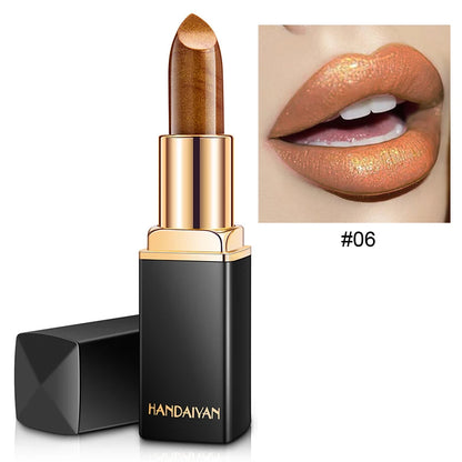 Black tube gold shiny lipstick
