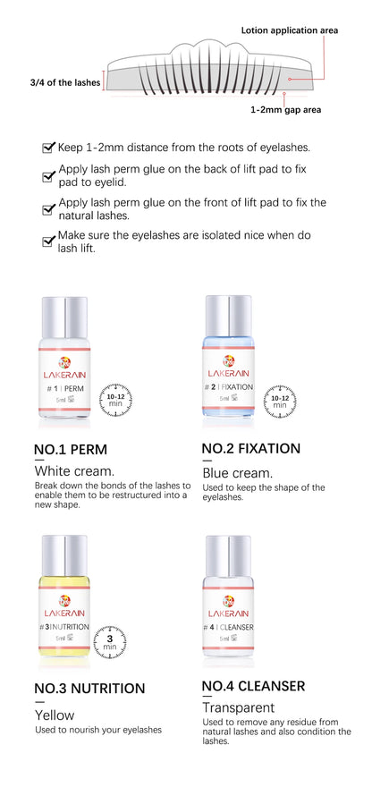 LAKERAIN Lash Lift Kit – Professional Eyelash Perming Kit for Long-Lasting Curls – DIY Semi-Permanent Lash Extension Wave Lotion Set with Glue & Styling Tools