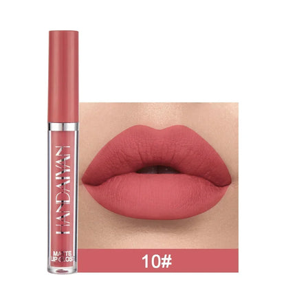 HANDAIYAN 6Pcs Matte Liquid Lipstick Makeup Set – Waterproof Long-Lasting Velvet Lip Gloss Kit – High Pigment Nude & Red Lip Tint Gift Box for Women