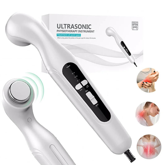 Portable Ultrasound Physiotherapy Device for Pain Relief – Handheld Deep Tissue Muscle Massager for Arthritis, Joints & Body Aches – Home Physical Therapy Wand with Digital Display