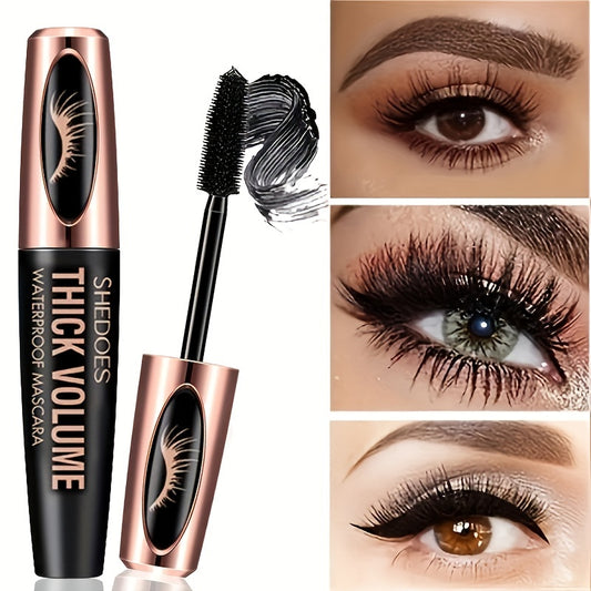 8D Silk Fiber Lash Mascara Waterproof – Long Lasting Thickening & Lengthening Eye Makeup – Smudge-Proof Volumizing Black Mascara for Natural or Dramatic Look