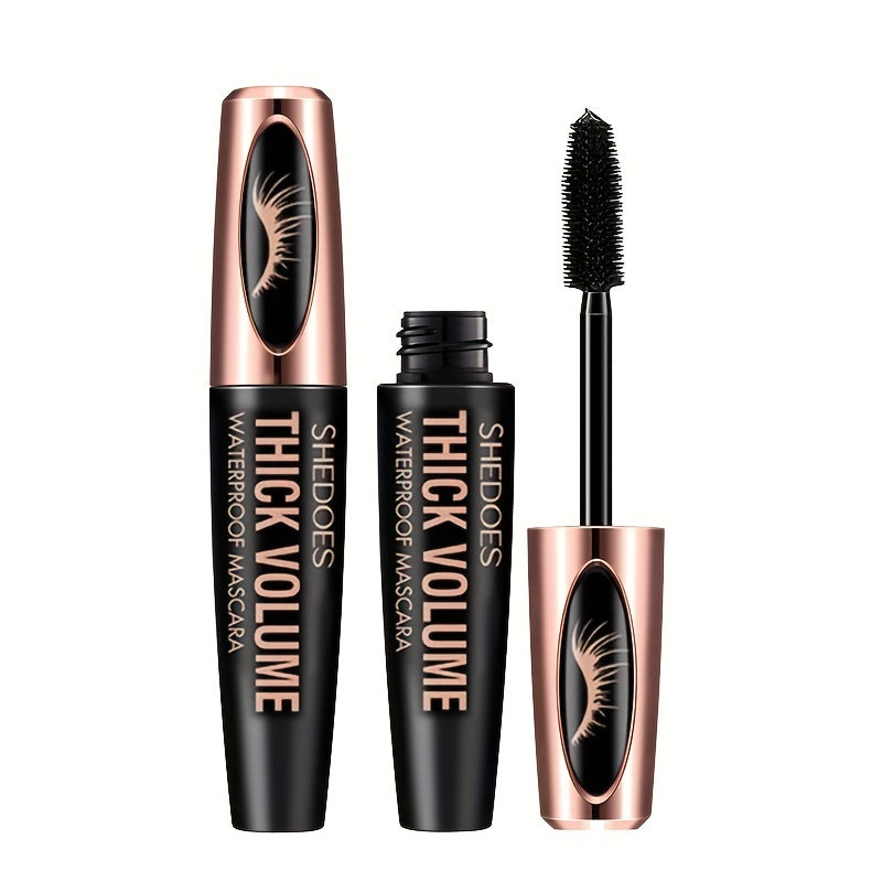 8D Silk Fiber Lash Mascara Waterproof – Long Lasting Thickening & Lengthening Eye Makeup – Smudge-Proof Volumizing Black Mascara for Natural or Dramatic Look