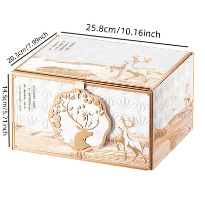 Premium 3-Tier Vanity Case Beauty Kit | Complete Makeup and Skincare Collection in Reusable Rose Gold Jewelry Box Organizer