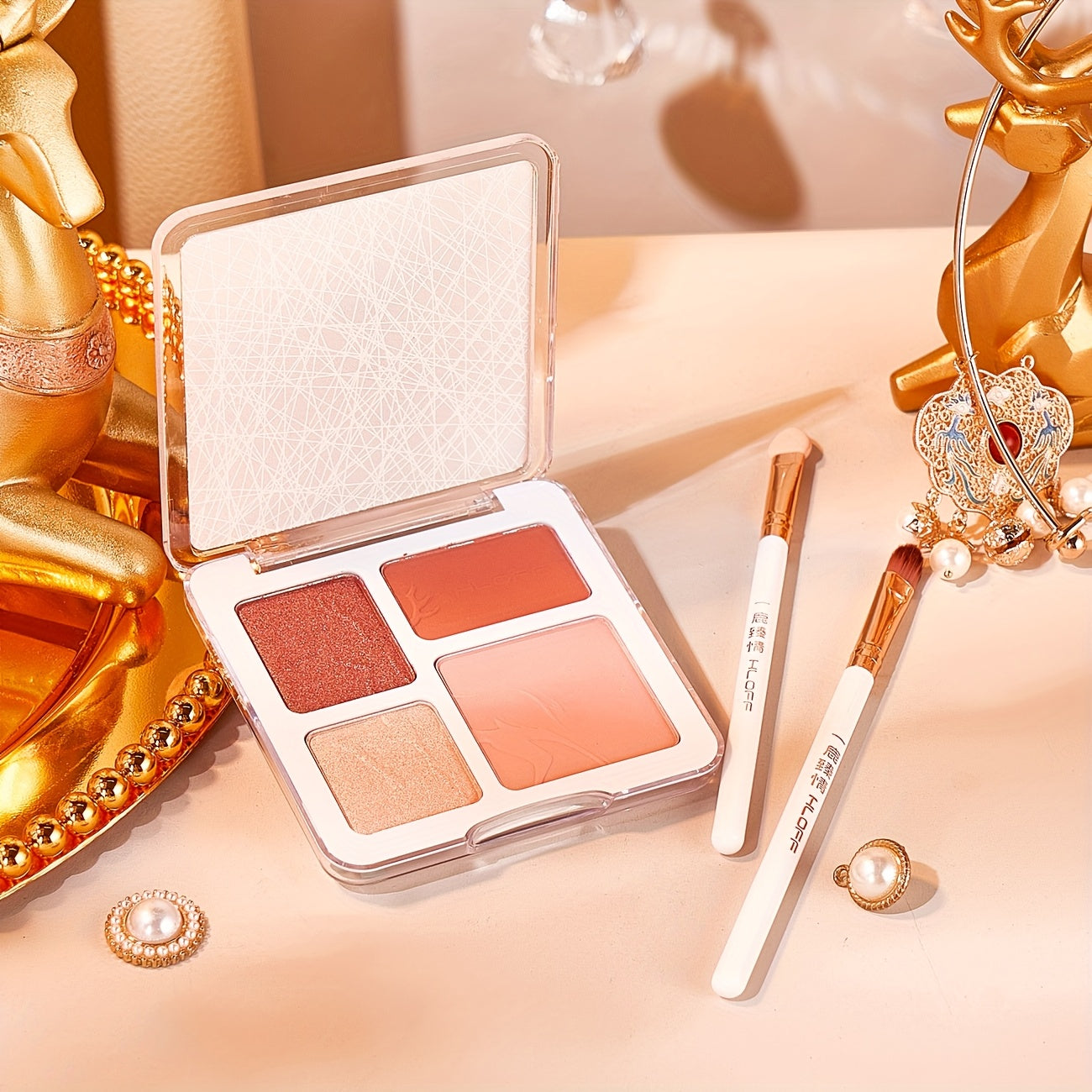 Premium 3-Tier Vanity Case Beauty Kit | Complete Makeup and Skincare Collection in Reusable Rose Gold Jewelry Box Organizer